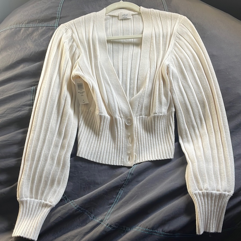 Wilfred plunge front cardigan size medium NWT